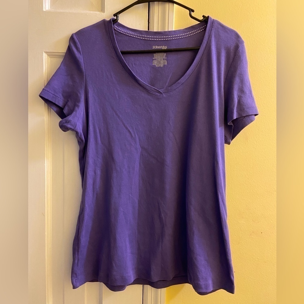 St John’s Bay Purple V-Neck T-shirt